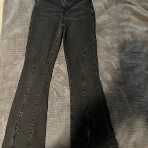 Girls Black Flared Jeans
